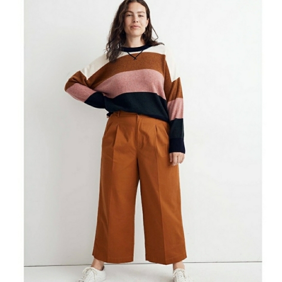 Madewell Pants - Madewell Pleated High Waist Wide Leg CropPant 12
